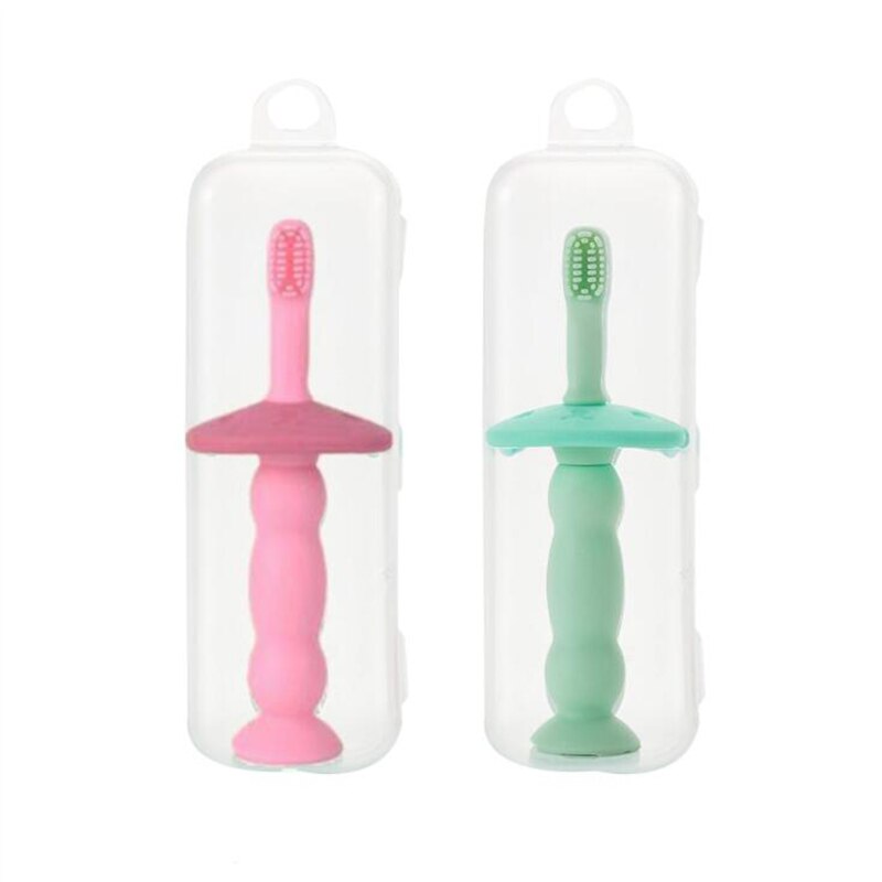 1 unidad de cepillos dentales de entrenamiento de silicona suave chico s para bebés y niños, cepillo Dental para Cuidado Oral, cepillo de dientes infantil para bebés, artículos para bebés chico s