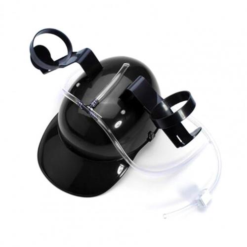 Casco para beber cerveza y refresco, sombrero para de cumpleaños, juguete único y fresco, bebida manos libres, juguete minero, novedad de: Black