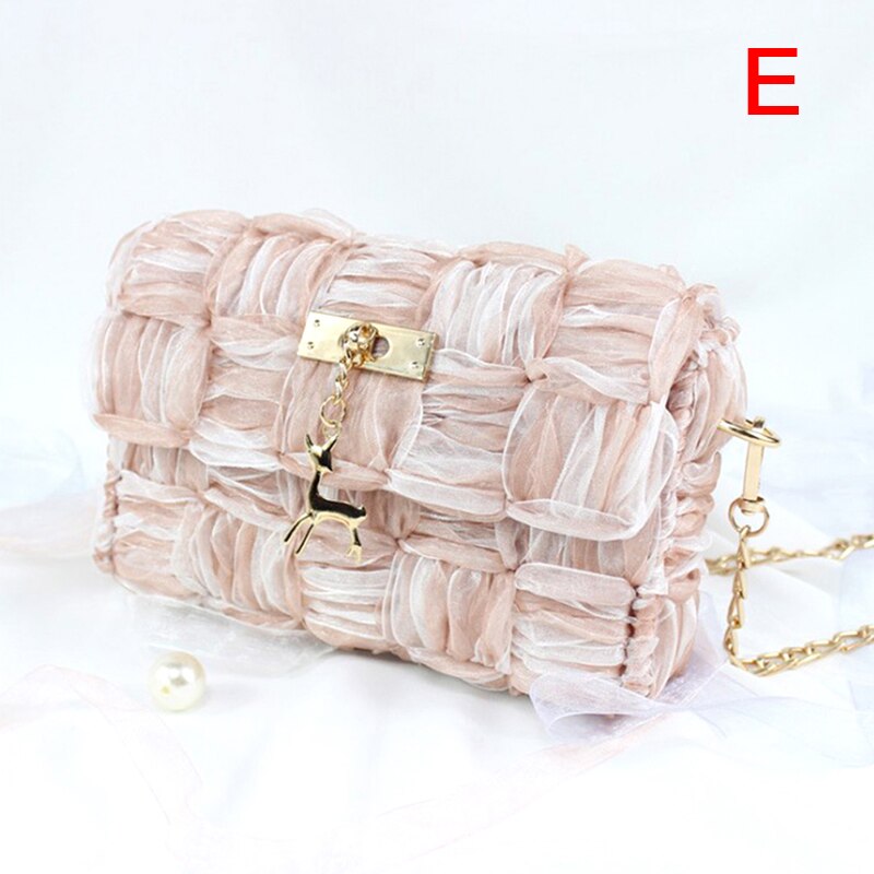 1 Sets Net Cover Gauze Woven Shoulder Bag Plastic Female Handmade DIY Handbag Bag Accessories: E
