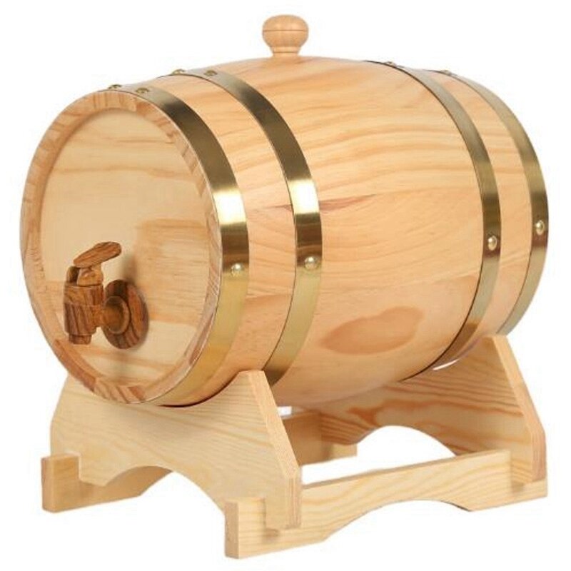1.5L Wooden Horizontal Beer Wine Barrel Bar Decoration Wooden Barrel Wine Cellar