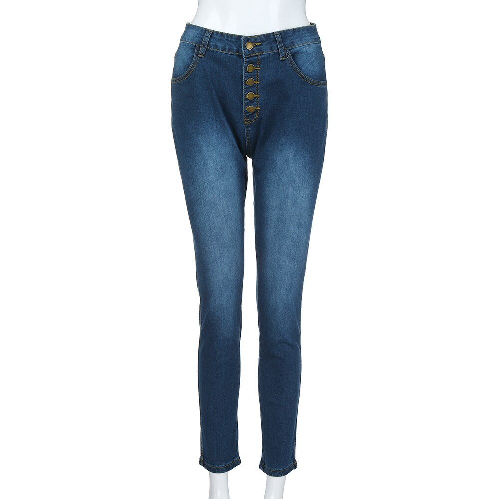 Grande Taille 4XL Skinny Jeans Femmes Denim Pantalon Taille Haute Bouton Stretch Pantalon Crayon Mince Décontracté Pantalons Longs Jeans Déchirés