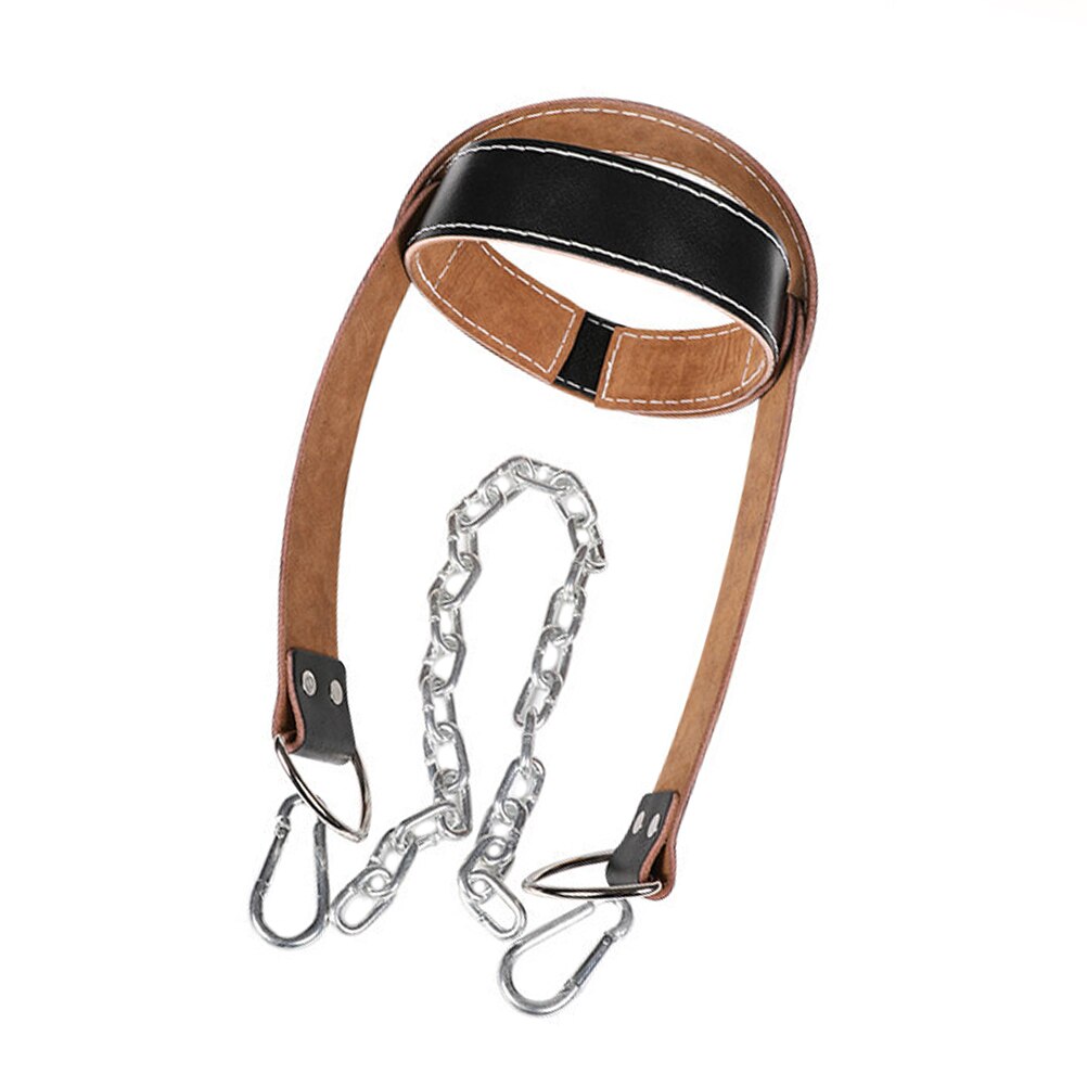 Weight Lifting Head Leather Harness Fitness Equipment for Stronger Neck (Black)
