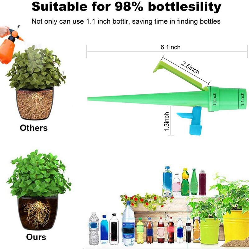 -Plant Watering Devices Self Watering Spikes Automatic Plant Waterer Irrigation Drippers with Slow Release Control Valve Swit