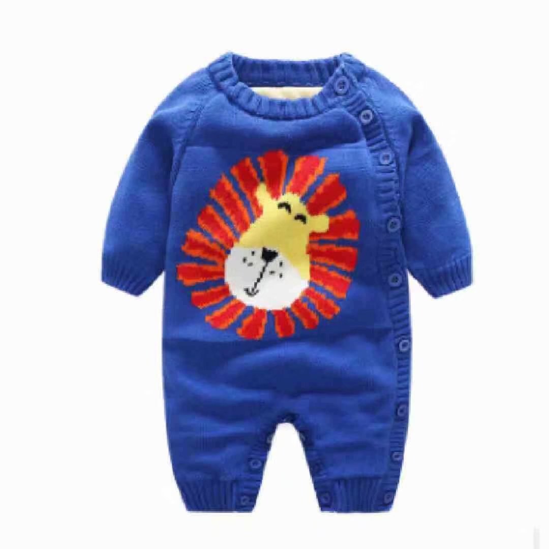 Babykleding in winterstijl, geborsteld en dik, superzacht, van katoendraad, gemaakt van een stuk, in een rompertje, gemaakt van een mannelijk en vrouwelijk model, om te kruipen