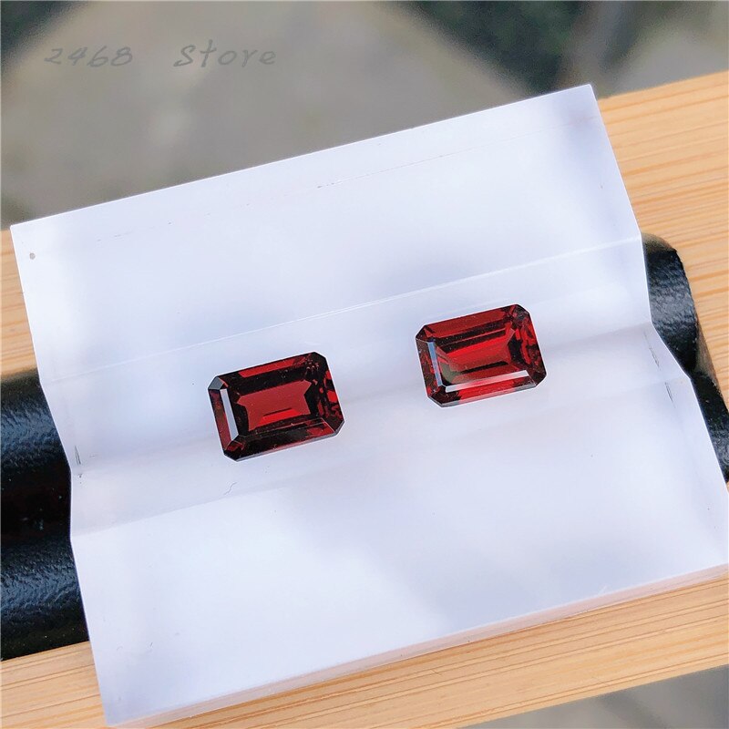 2 Natuurlijke Granaat Losse Stenen, Gem Maat 6*8*4Mm, Gem Gewicht 4 Karaat, , Hoge Helderheid