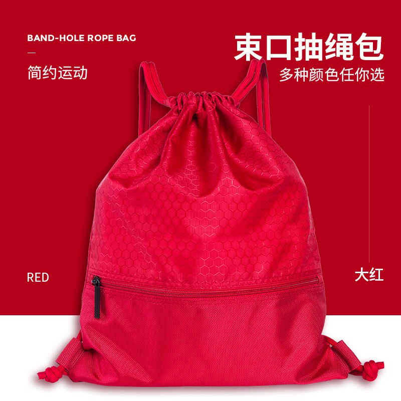 Honeycomb Drawstring Bag Cinch Sack Backpack String Drawstring Backpack Gym Bag Tote School Sport Travel Drawstring Bag: Red