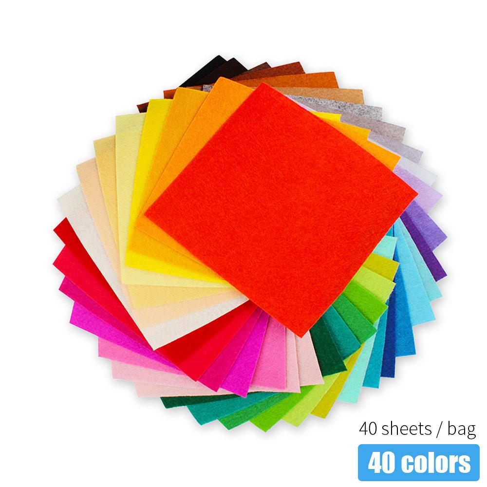 Vilt Stof - 40 Kleuren Polyester - DIY Knutselen Naaibenodigdheden - 15x15cm, 20x30cm, 30x30cm