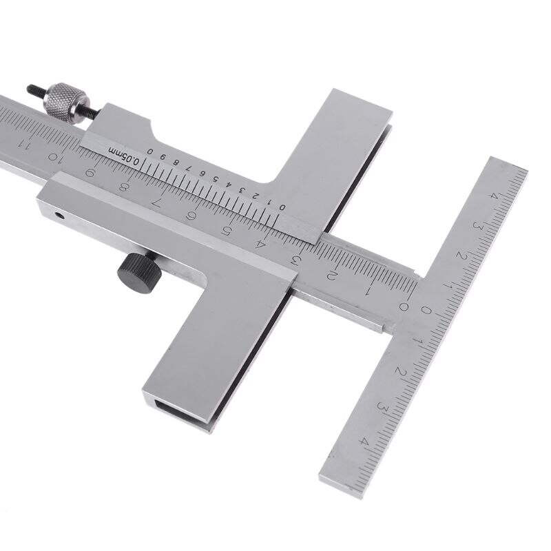 Calibrador Vernier tipo T DIN862, herramienta de medición de regla de acero al carbono de ajuste fino de 160mm, 0-0,05mm,