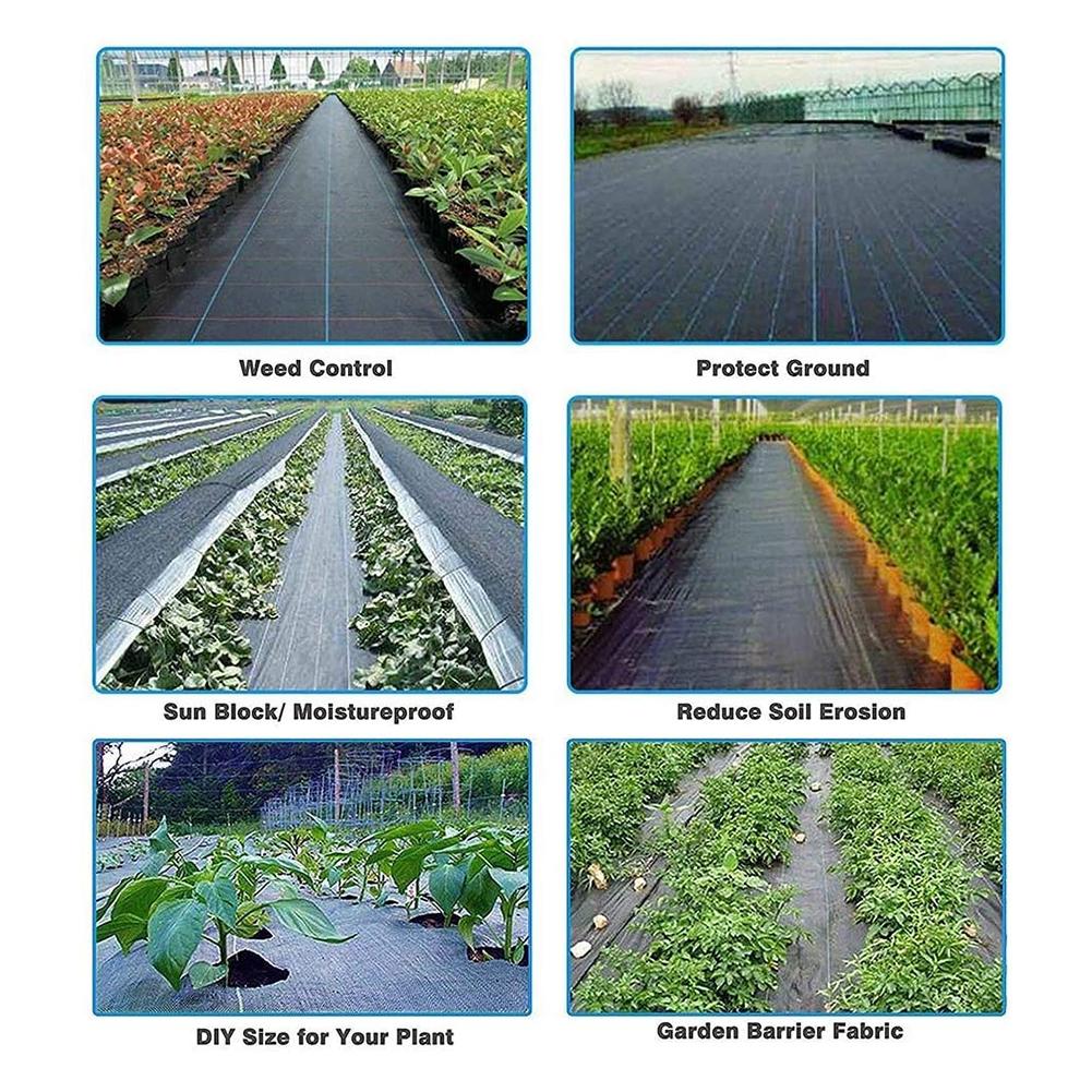 Tela Permeable ecológica para deshierbe, huerto de jardín, PE, alfombrillas anticésped, invernadero, tela barrera contra malas hierbas, cubierta de plantas