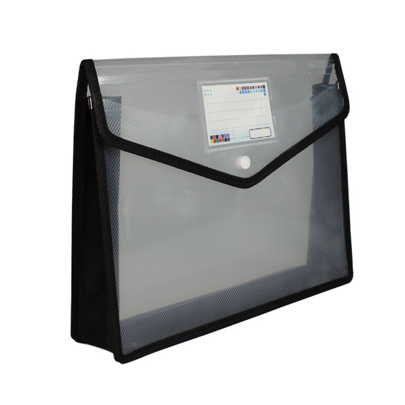 Eco-Friendly Plastic File Folders Expandable Envelope Folder with Snap Button Closure Durable Waterproof for Office Home EM88: White