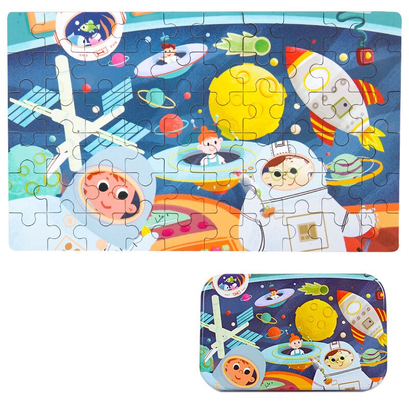60 Stuks Houten Puzzel Speelgoed Voor Kinderen Cartoon Animal Jigsaw Kids Intelligent Entertainment Educatief Speelgoed Xmas: Color 4