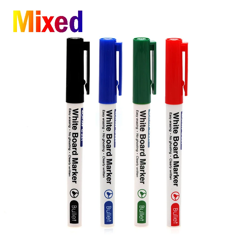 4 stks/set Whiteboard Marker Pennen Schoolbord Pennen 4 kleuren Uitwisbare White Board Markers School Klas Kantoorbenodigdheden Leveringen: WHITE