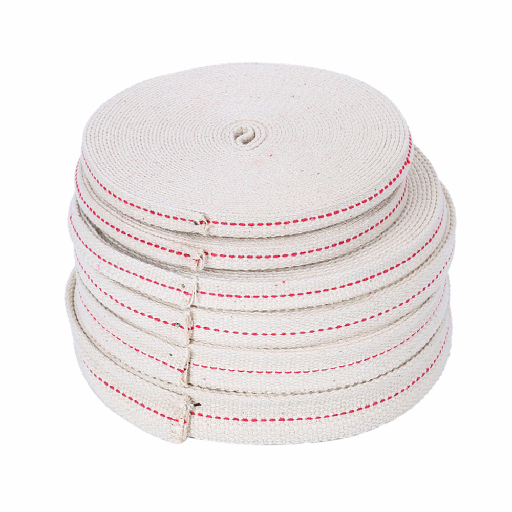 Mecha de lámpara de queroseno de algodón plano blanco de 1,1 cm/1,3 cm/1,5 cm/2cm de ancho, 1 metro de largo, con puntada trenzada para lámparas de aceite, quemador de velas