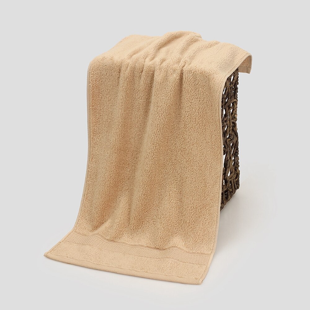 100% Cotton 33*72cm Face Towels Absorbent Thick Pure Bath Towel Bathroom Hand Face Shower Towels Home Hotel for Adults: Khaki