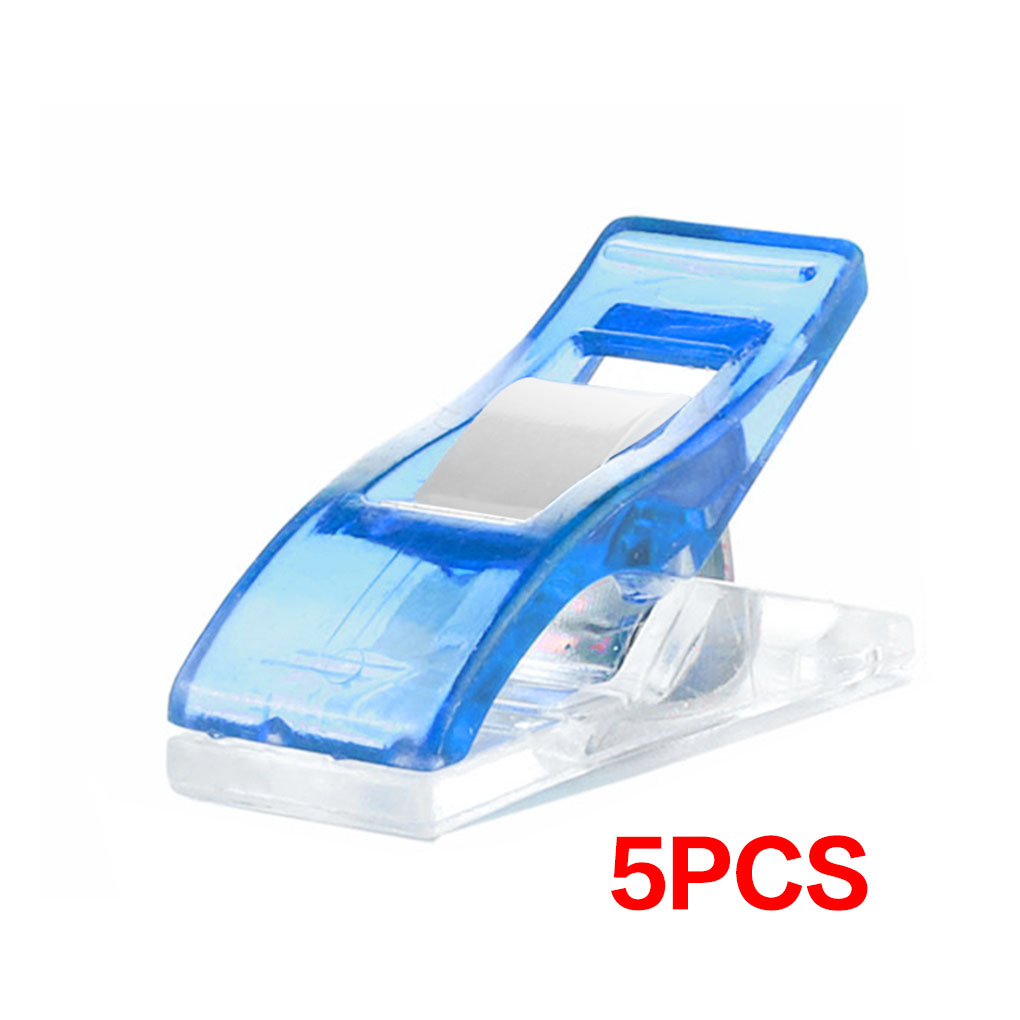 Pinzas de acolchado de plástico para costura, pinzas de costura para encuadernación de retales, herramientas de costura para manualidades: 5pcs Blue