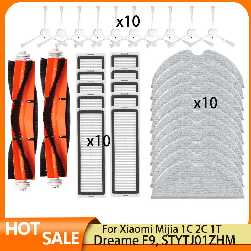 Kompatibel Für Dreame F9, Xiaomi Mijia 1C 2C 1T STYTJ01ZHM Ersatz Zubehör Wichtigsten Seite Pinsel Hepa-Filter Mopp Tuch teile: Lavendel