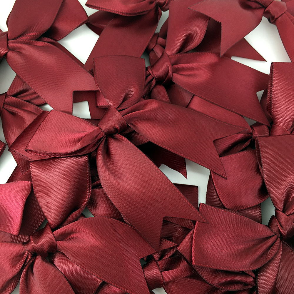 50 Uds. De lazos de cinta satinada de 85x85mm, decoración para manualidades, , sombreros de flores, ropa DIY, bolsas para tarjetas de invicación de boda, decoración de: NICKEL