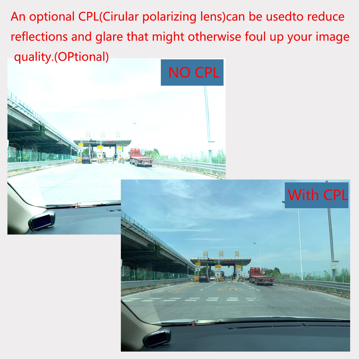 Xiaomi originaux 70 mai Dash Cam 4K A800 or CPL Polarisant Verre Filtre CPL Pour 70 mai A800S Polarisant Circulaire En Verre
