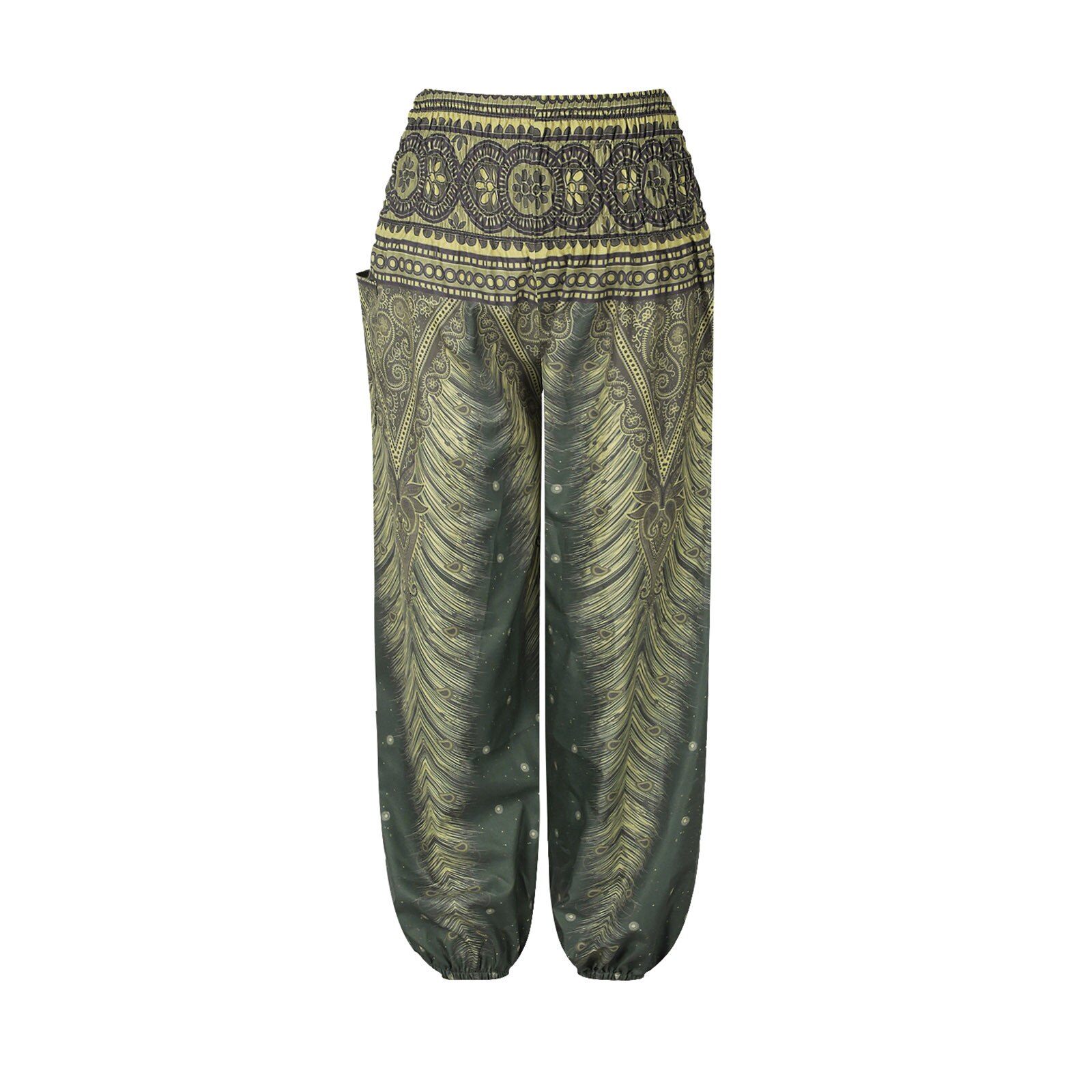 Leggings per ragazze pantaloni per bambini estate 2022 nuovi pantaloni da Yoga per bambini con stampa Boho pantaloni larghi per ragazze Hippy abbigliamento Casual da spiaggia per bambini: Green  / 6-8 Y