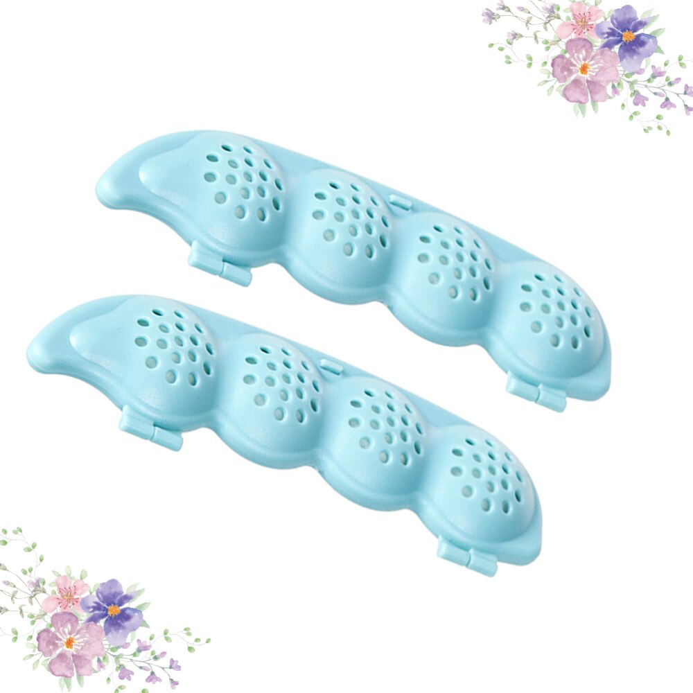 2pcs Camphor Ball Box Pea Pod Shape Desiccant Storage Box for Closet