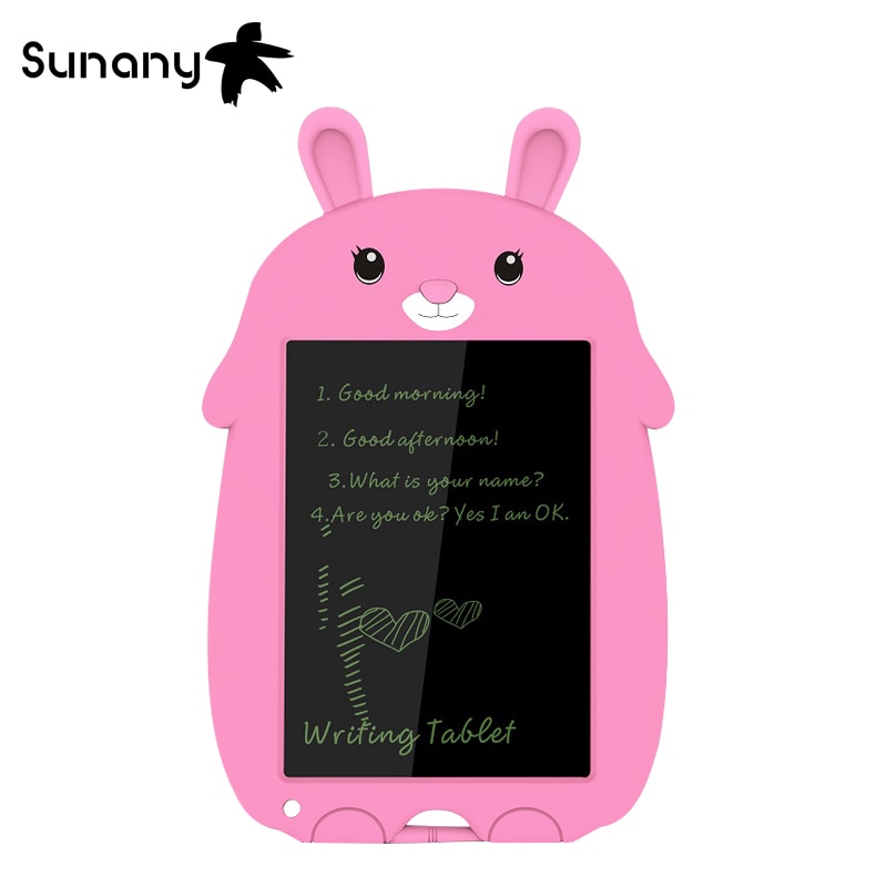 Sunany 8.5 Inch lcd writing tablet cartoon Drawing Electronic Handwriting Pad reusable eco-friendly cute kids Writing Board: Pink