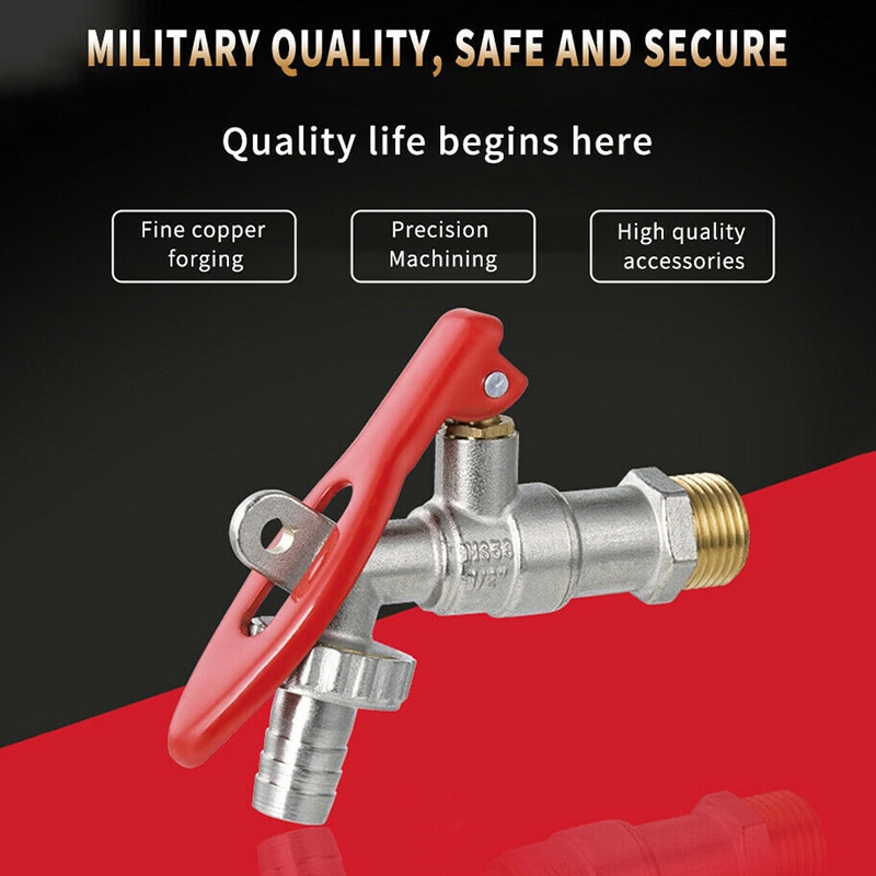 Brass External Thread Water Tap Lockable Home Washing Machine Garden Single Spout Faucet HVR88