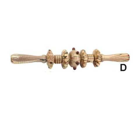 Yoga Meridian Rod Nine Fine Wheel Shaft Whole Body Massage Roller Pounded Waist Back Massage Neck Leg Wooden Massager: StyleD