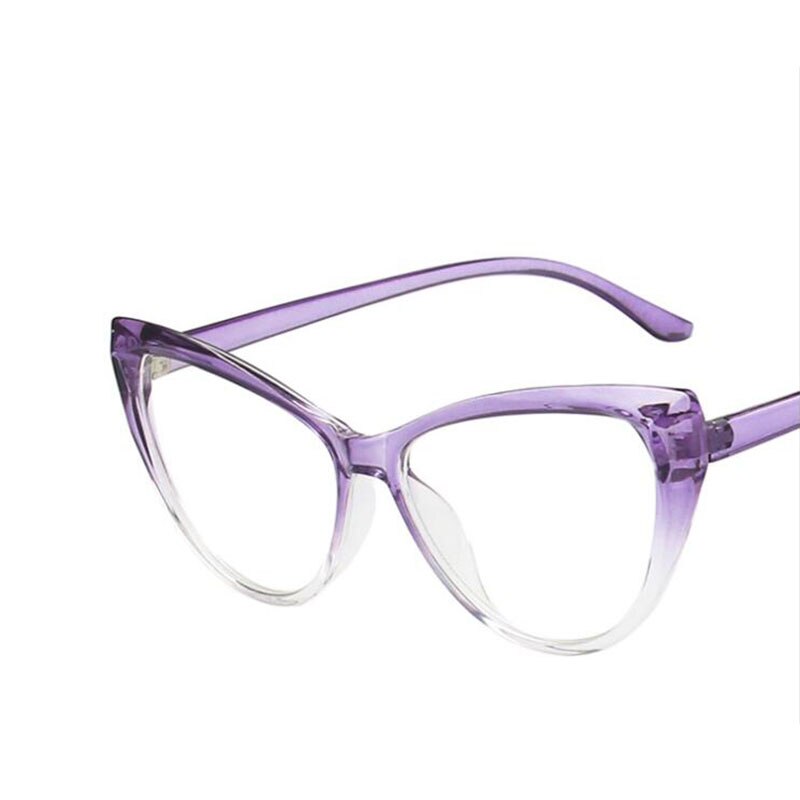 Oulylan Sexy Cat Eye Eyeglasses Frames Women Anti Blue Light Glasses Frame Brand Vintage Clear Prescription Eyewear: Purple