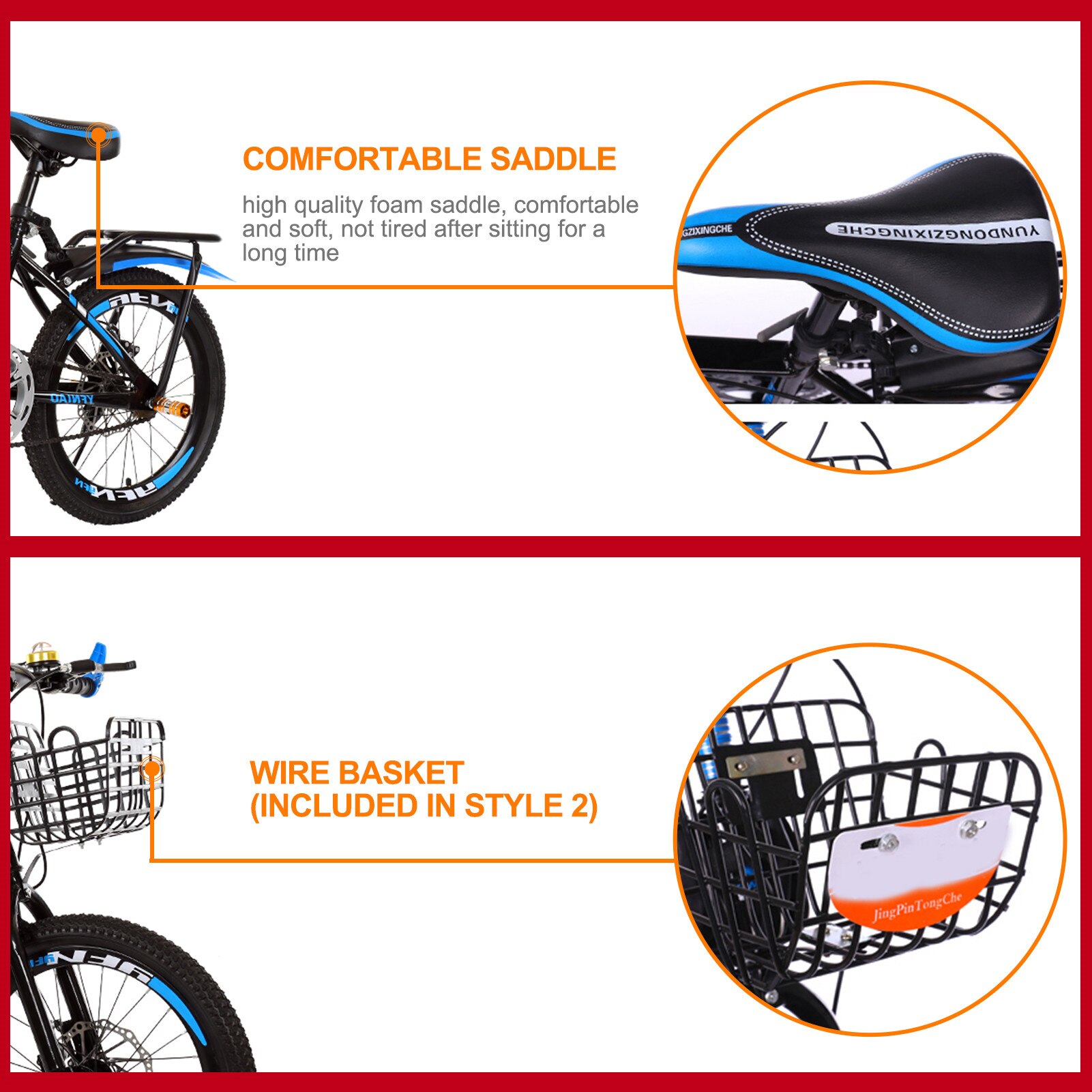 18 Inch Kids Bicycle Mountain Bike Student Bike Freestyle Balance Bike High Carbon Steel Frame Suitable For Boys And Girls