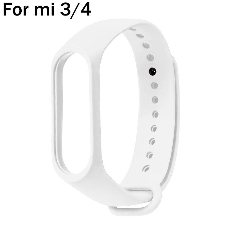 Inteligentna bransoletka dla Xiaomi Mi Band 6 5 pasek silikonowy MiBand 3 4 bransoletka pasek na rękę dla Xiaomi Mi Band 6 wymienny pasek do: White for mi 3 4