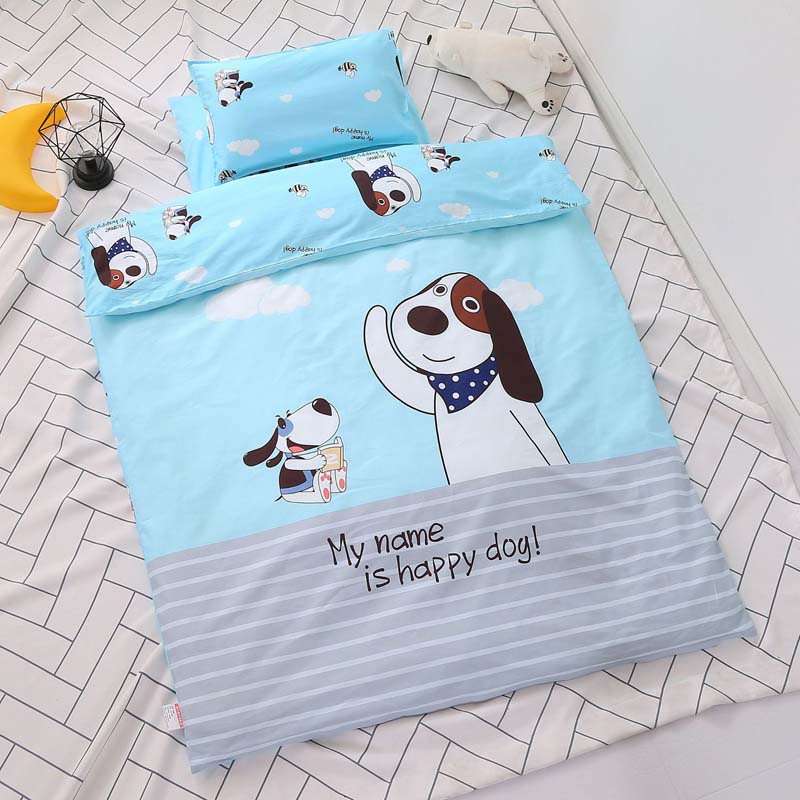 Bomuld 3 stk/sæt børnehave quilt tegneserie børneværelse sengetøj sæt baby tremmeseng quilt cover lagener uden fyld blød: 7