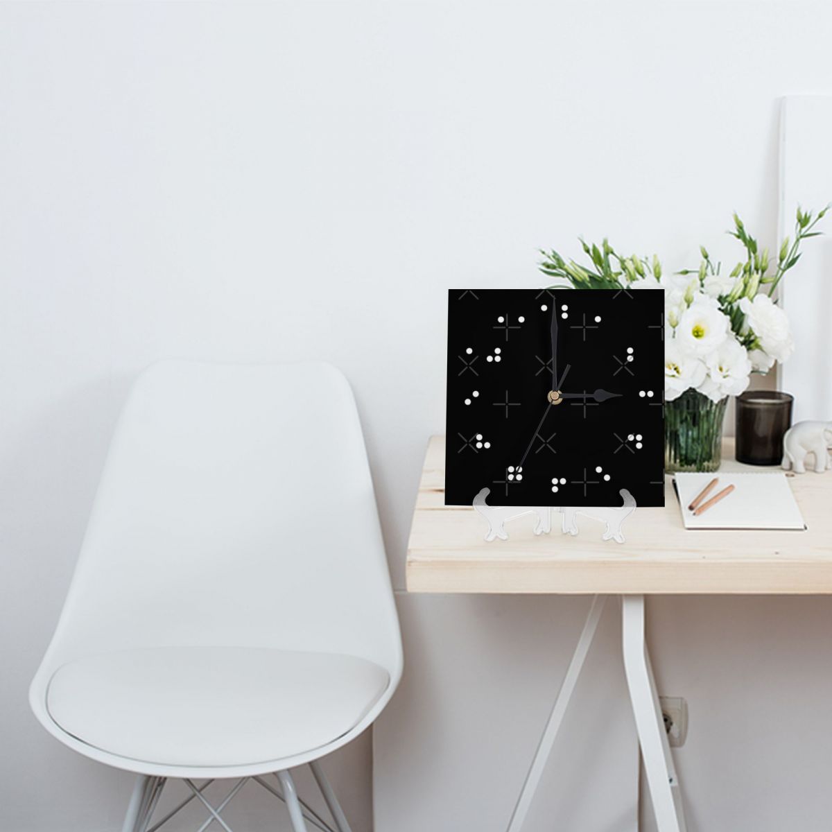 Black Braille Watches Wall Decor Room Wall Clock Wall Panel Interior Large 3D Wall Clock