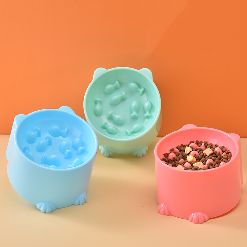 Pet bowl Cats and dogs healthy choking and slow eating bowls high feet neck protection and slow eating pet supplies
