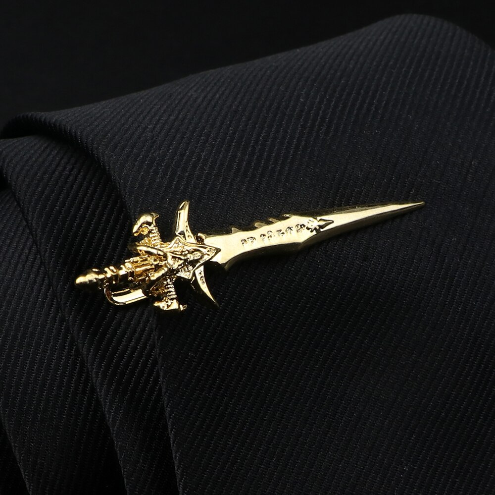 Pince à cravate en métal pour hommes, couleur or argent, stylo en forme de barbe, épingle à cravate, bijoux de mariage