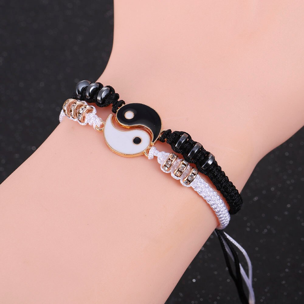 Neue Yin Yang Tai Chi Armbinde Einstellbar Passenden Schmuck Handgemachte Klatsch Seil Armreif Armbinde für Paar Charme Armbinde 1 Stck