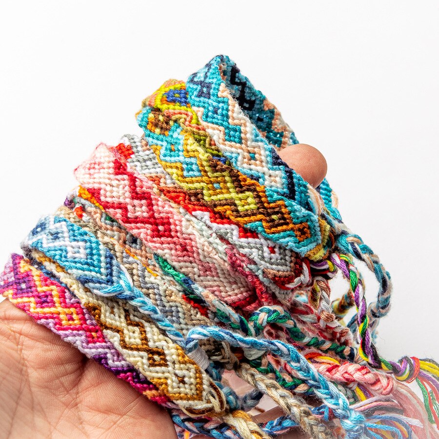 ABL027, Cotton Woven Friendship Bracelets Braided Trendy Surf Beach Boho Girl Women Pulseras Femme