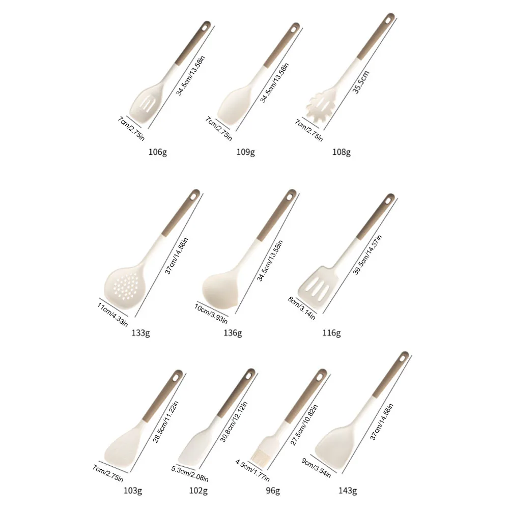 Cooking Tool Sets Non-toxic Cooking Baking Kitchen Tools Utensils Silicone Shovel Spoon Scraper Brush Spade Whisk Turner