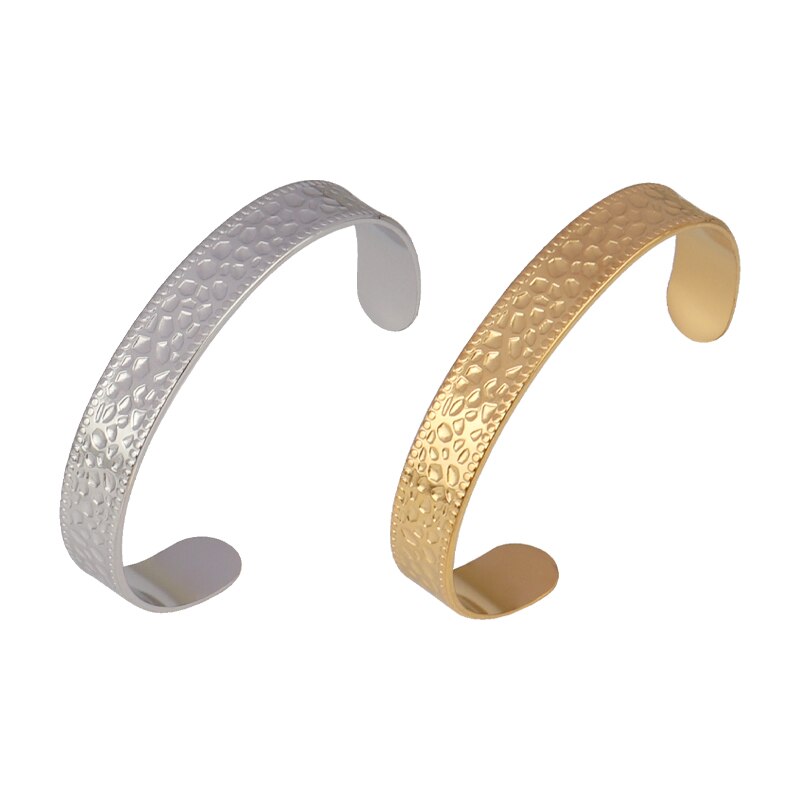 Women Stainless Steel Bracelets For Women Geometric Snake Bangle Bracelet Cuban Open Cuff Bracelet Punk Bracelet Jewelry: 2142-2143 / Gold