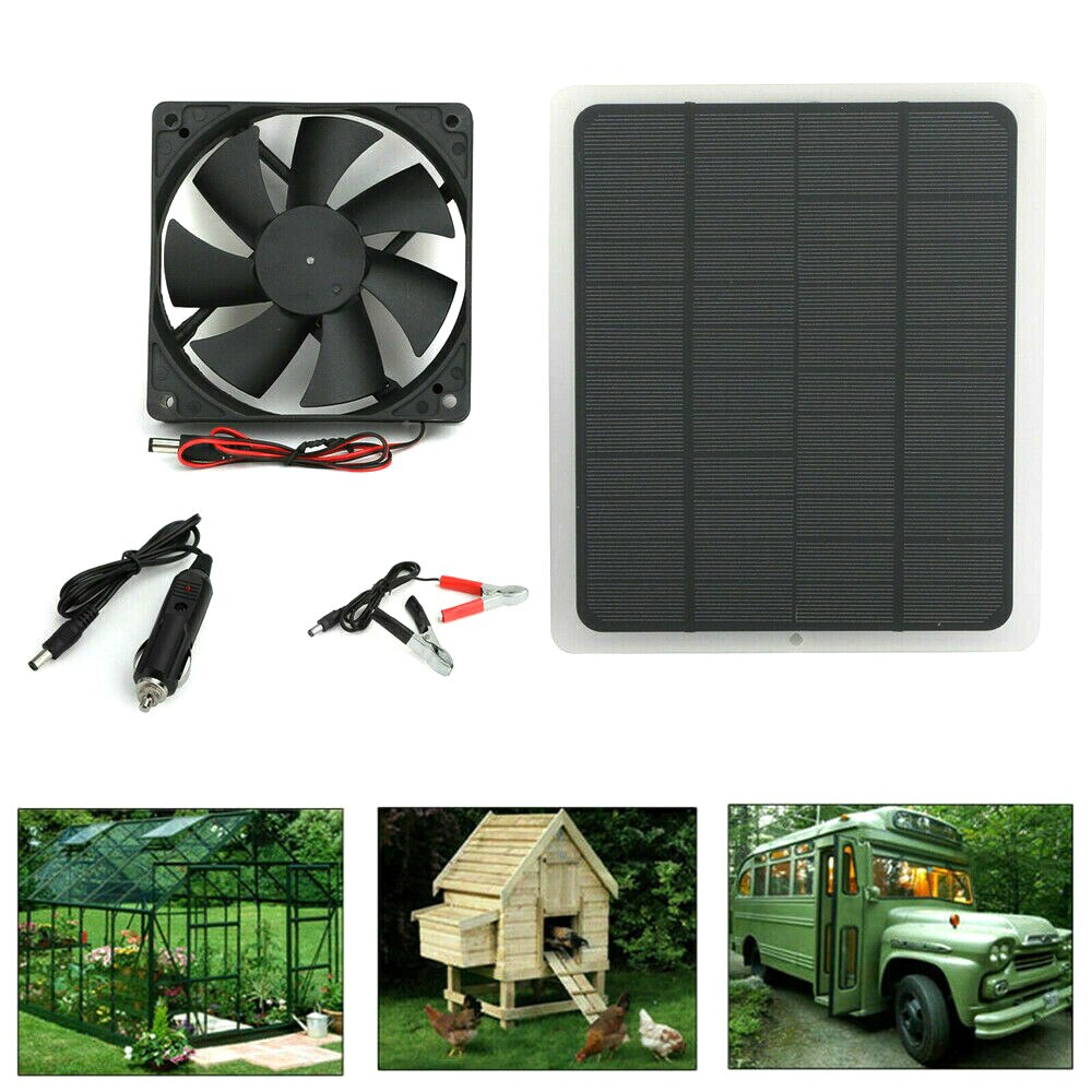 20w solenergi ventilator med celleplade ventilator minitype ventilator til hund kylling hus drivhus rv