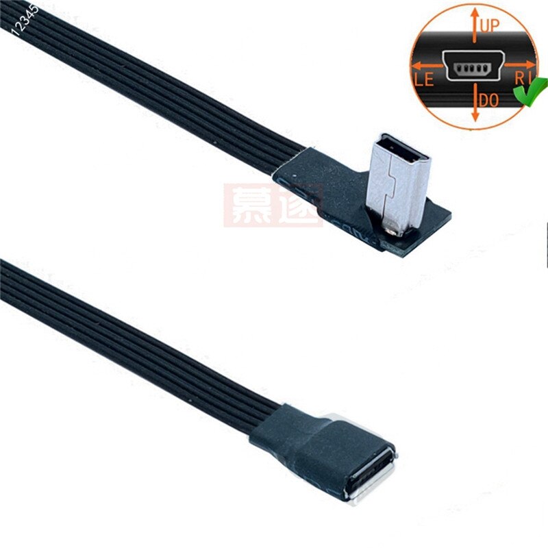 0.1M Mini Usb Male Naar Micro Usb B Vrouwelijke Gegevens Charger Kabel Adapter Converter Charger Data Kabel 0.05M 0.2M 0.3M 0.5M 1M: Right / 0.3M