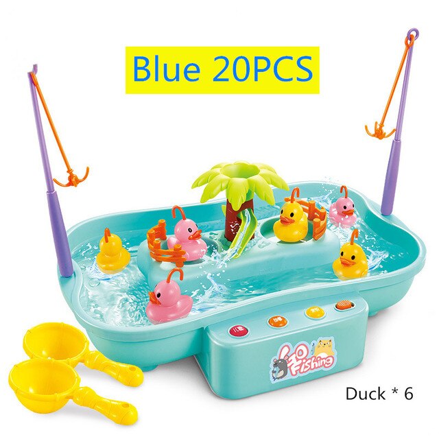 Children's Educational Fishing Toy Water Electric Rotating Magnet Summer Playing Water Interactive Game Toy Set Outdoor Toy: 1