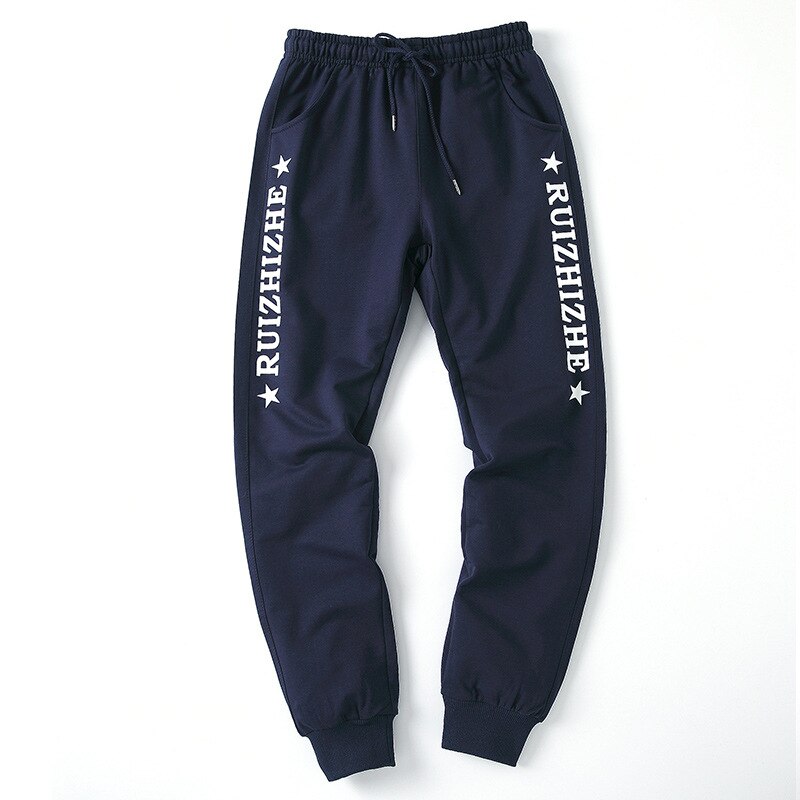 Bomull sport bukser bokstav trykt løpe menn joggebukser hip hop gym streetwear menn trening joggebukse 4xl