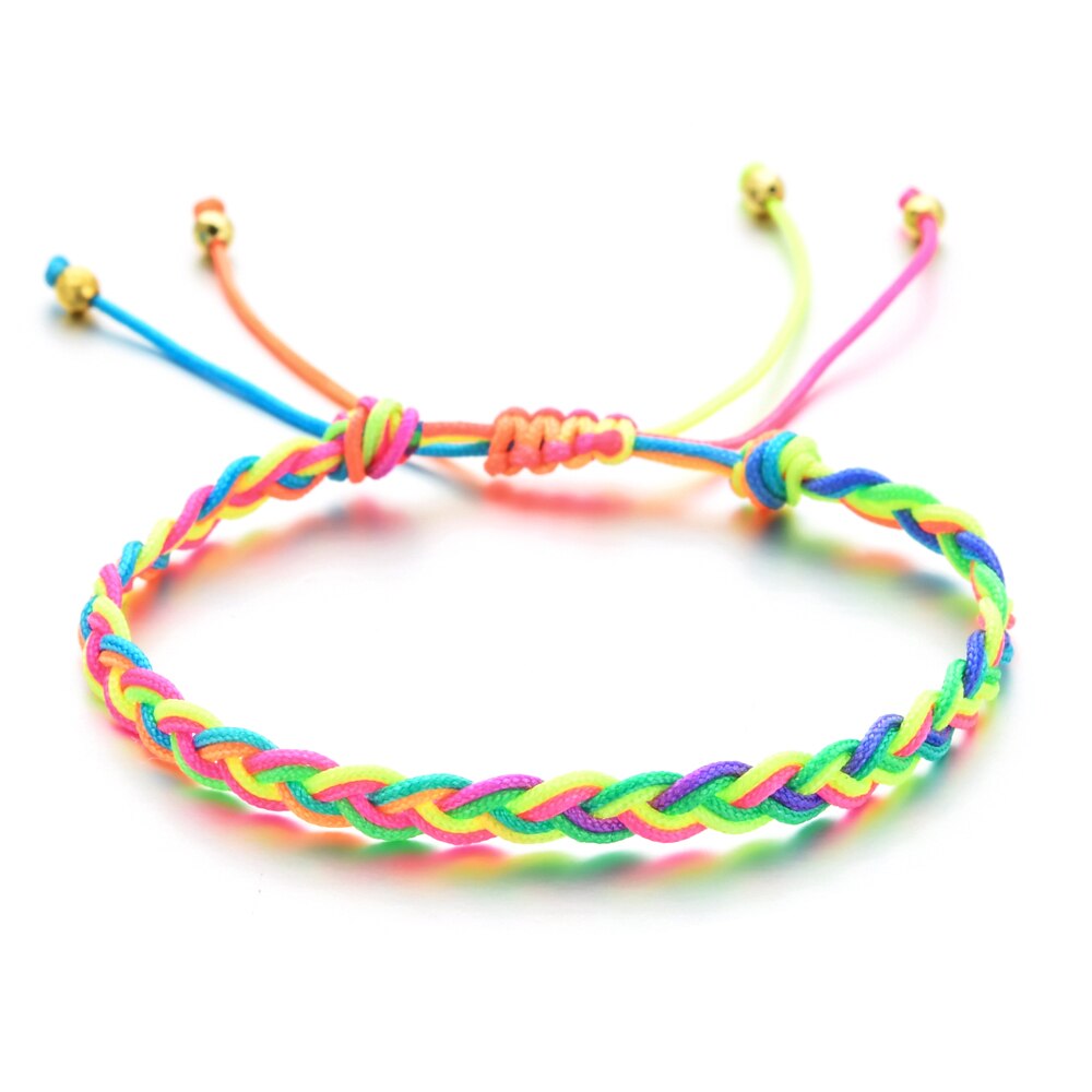 ZMZY Neue Einfache handgefertigt Seil Boho Gewinde Glück Seil Armbinde &Ampere; Armreifen Für Frauen Männer Freundschaft gewebte Regenbogen Armbinde: SL935