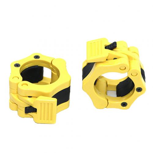 2Pcs 50mm Barbell Collar Locking Clip Clamp Quick Release Bar Gym Fitness Buckle: Yellow