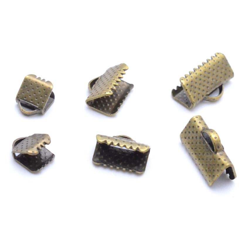 Jewelry Findings Diy 6/10/13mm Crimp beads cove clasps Cord End Caps String Ribbon leather Clip Foldover DIY