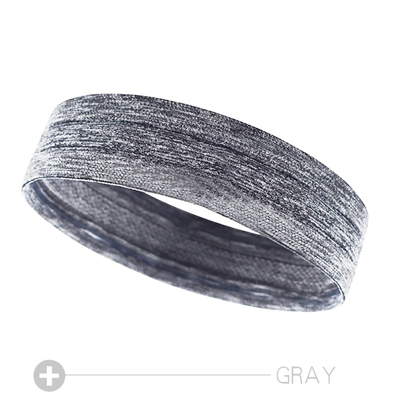 Män och kvinnor sport svett pannband fotboll tennis huvudduk anti-halk elastiskt hårband löpning yoga gym fitness huvud bandana: Grå