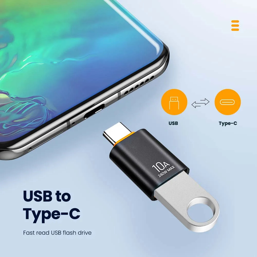 NNBILI 10A OTG USB3.0 To Type C Adapter TypeC Female to USB Male Converter Fast Charging Data Transfer For Laptop Xiaomi Samsung