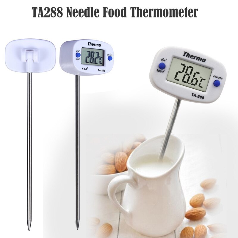 Kjøkken elektronisk umiddelbar digital termometer matlaging matte temperatur sonde verktøy bbq bake matte termometer: Hvit