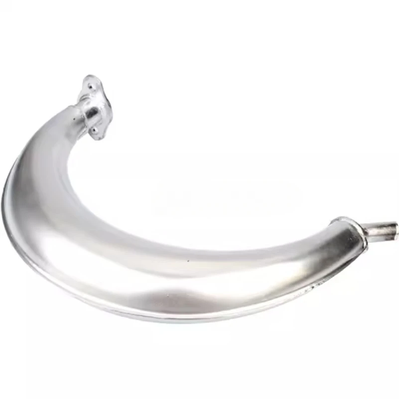 Fahrrad-Bananenschalldämpfer-Auspuff für 49 cc, 50 cc, 60 cc, 80 cc motorisiertes Fahrrad, 2-Takt-Motor-: Silber