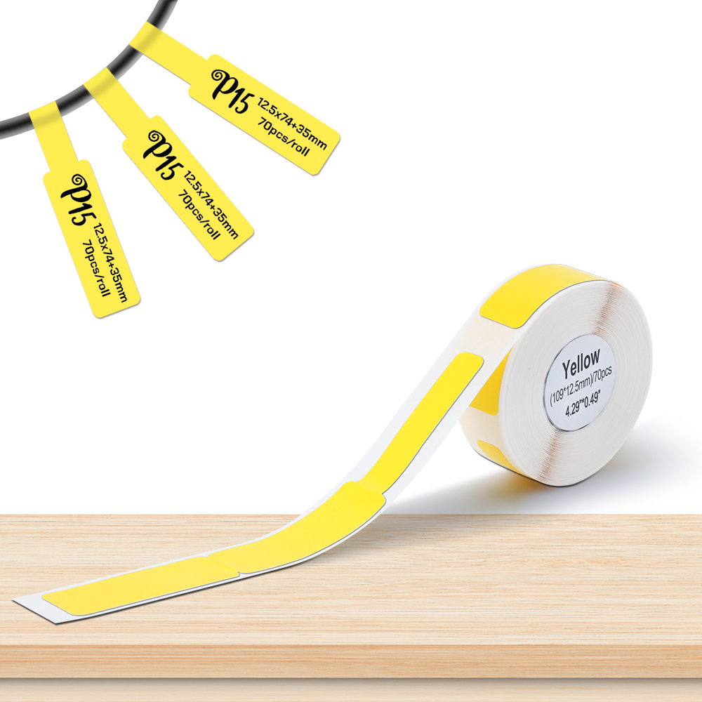 P15 Papierrolle 15x40 Thermoaufkleber 12x40 15x30 14x40 Thermodruckerband Transparentes Etikettenpapier für P15 P12 P11 D30 Q30S: BK